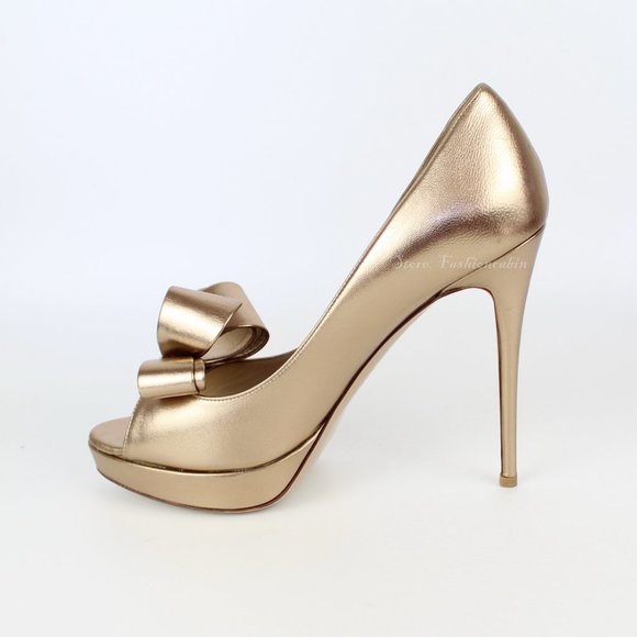 NEW VALENTINO GARAVANI Bow Leather Heeled Pump - Picture 6 of 16